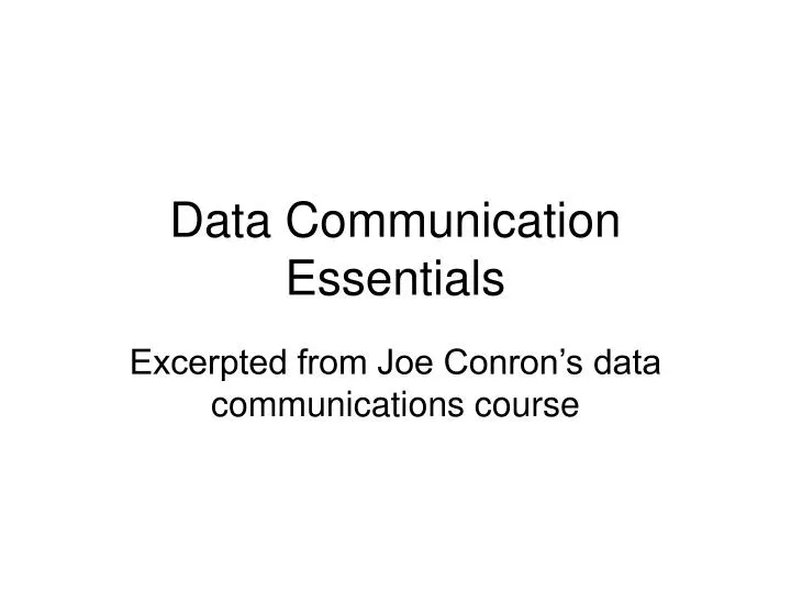 data communication essentials