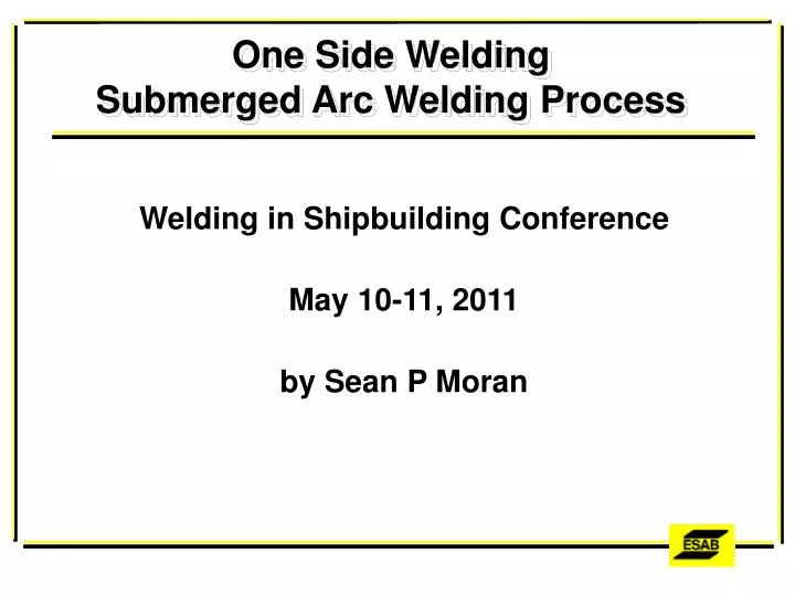 one side welding submerged arc welding process