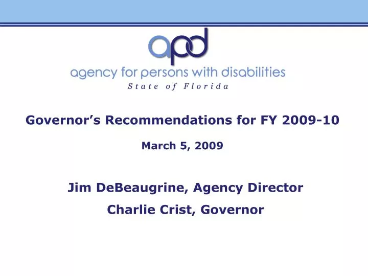 governor s recommendations for fy 2009 10 march 5 2009