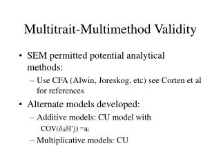 Multitrait-Multimethod Validity