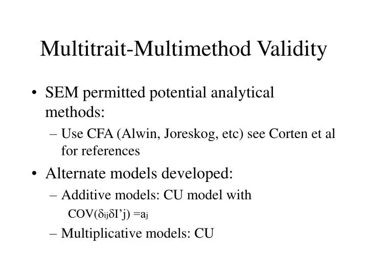 multitrait multimethod validity