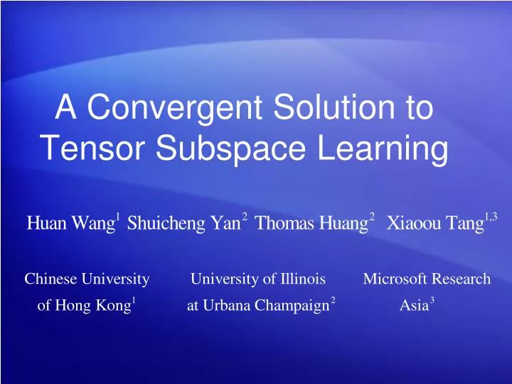 a convergent solution to tensor subspace learning