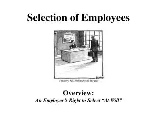 Selection of Employees