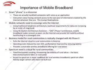 Importance of Mobile Broadband