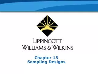 Chapter 13 Sampling Designs