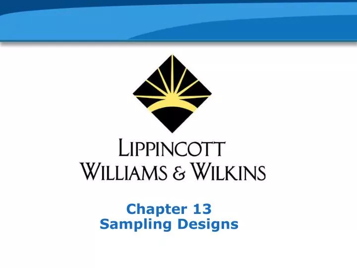 chapter 13 sampling designs