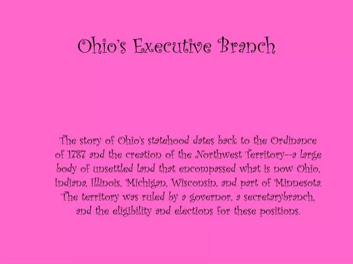 ohio s executive branch
