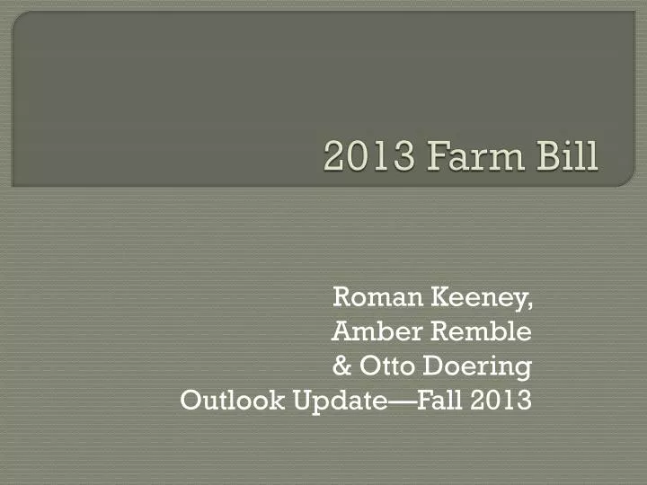 2013 farm bill