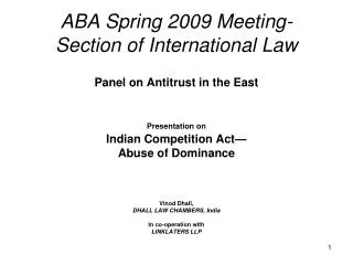 ABA Spring 2009 Meeting- Section of International Law
