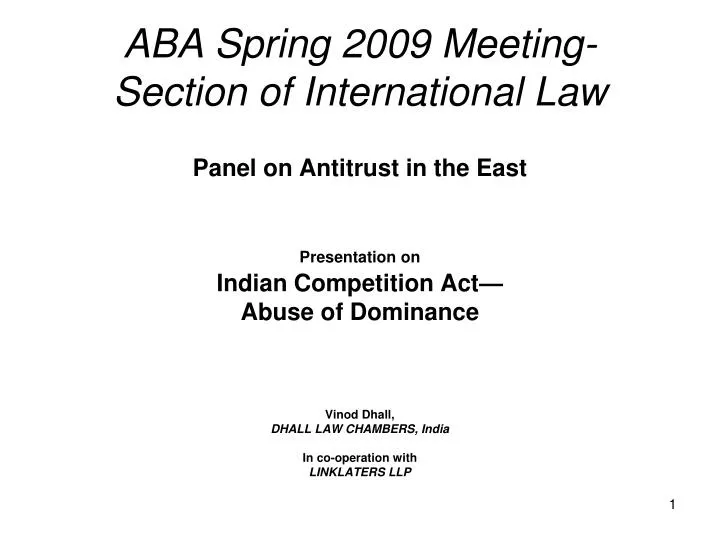 aba spring 2009 meeting section of international law