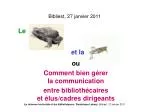 Bibliest , 27 janvier 2011 - slide 1