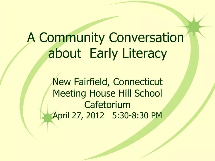a community conversation about early literacy