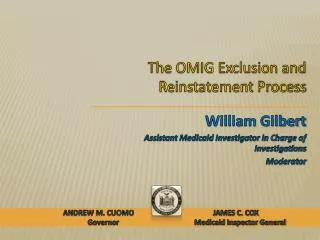The OMIG Exclusion and Reinstatement Process