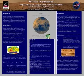 Background There are several theories that state that Martian sinkholes as the result of large evaporite deposits and er