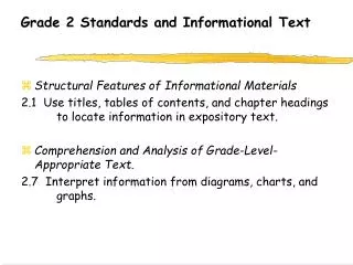 Grade 2 Standards and Informational Text