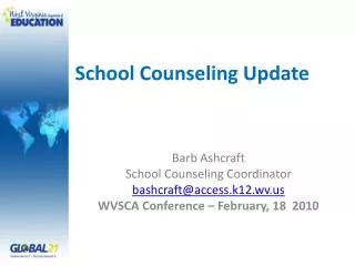 School Counseling Update