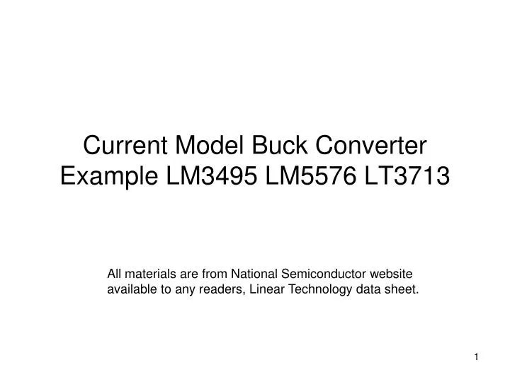 current model buck converter example lm3495 lm5576 lt3713
