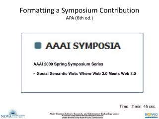 Formatting a Symposium Contribution