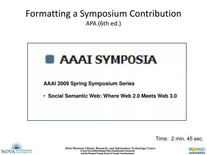 formatting a symposium contribution