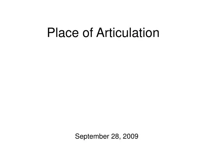 place of articulation