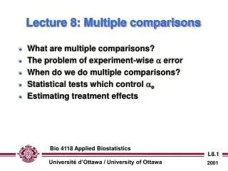 Lecture 8: Multiple comparisons