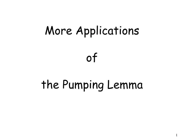 more applications of the pumping lemma