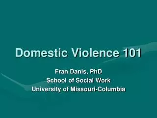 Domestic Violence 101