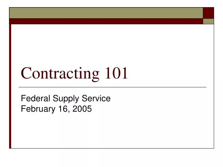 contracting 101