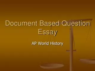Document Based Question Essay