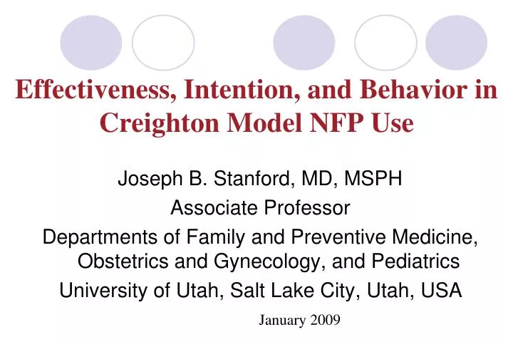 effectiveness intention and behavior in creighton model nfp use