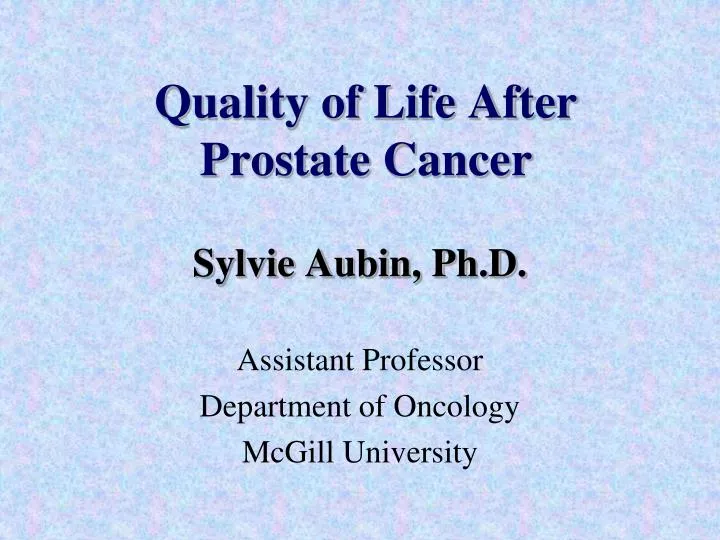quality of life after prostate cancer