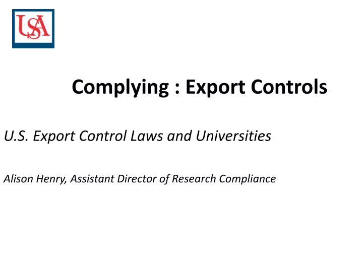 complying export controls