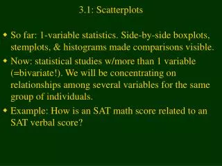 3.1: Scatterplots