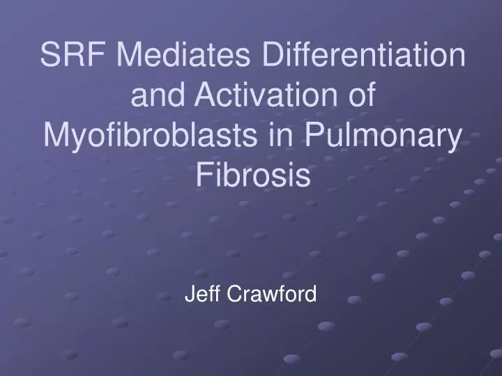 srf mediates differentiation and activation of myofibroblasts in pulmonary fibrosis