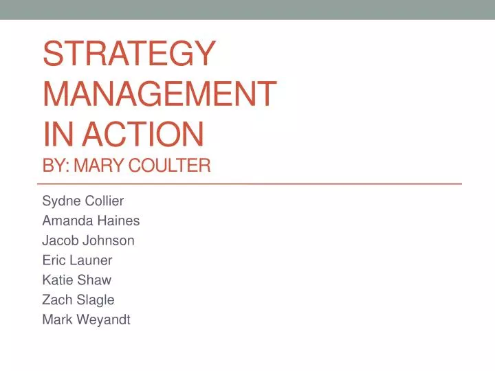 strategy management in action by mary coulter