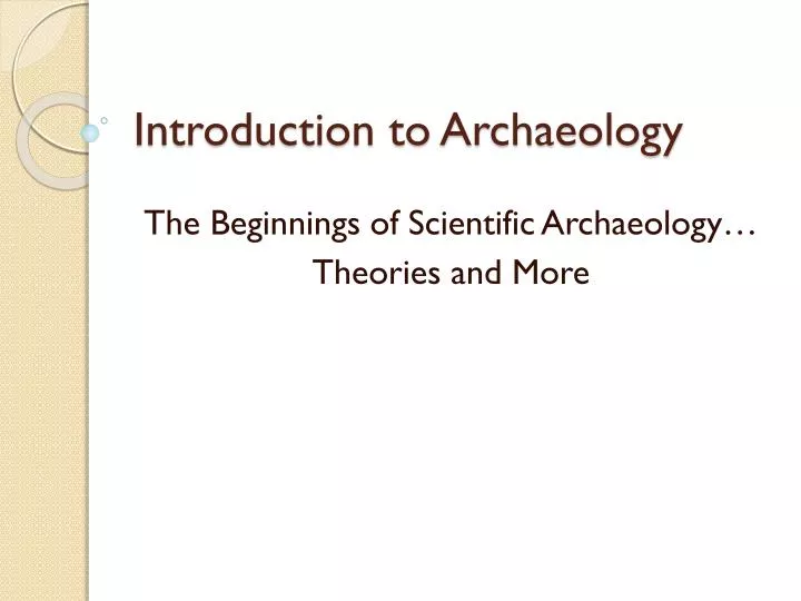 introduction to archaeology