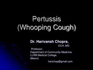 Pertussis (Whooping Cough)