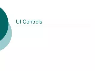 UI Controls