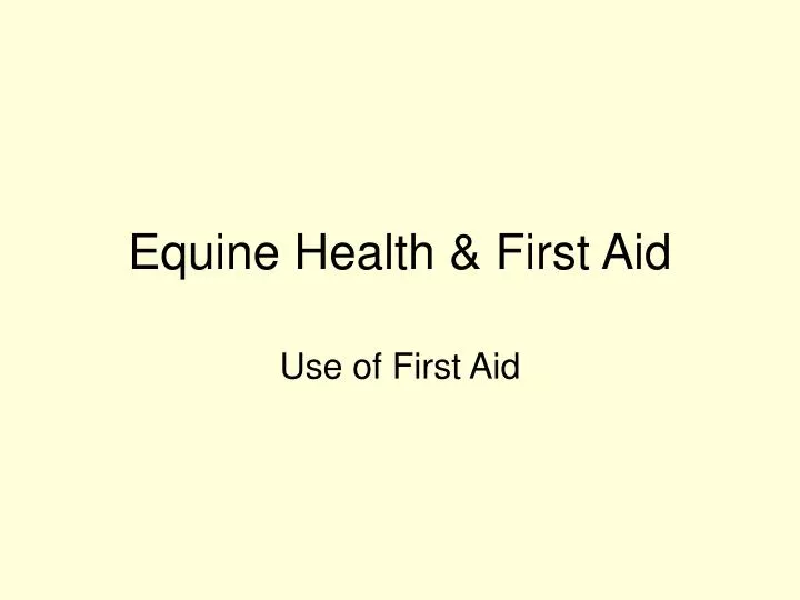equine health first aid