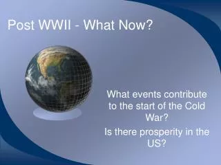 post wwii what now
