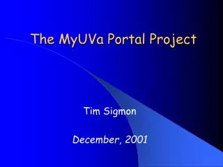 The MyUVa Portal Project
