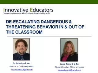 De-escalating Dangerous &amp; Threatening Behavior In &amp; Out Of The Classroom