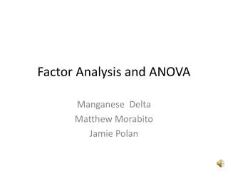 factor analysis and anova