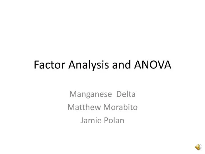 factor analysis and anova