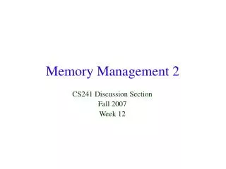 Memory Management 2