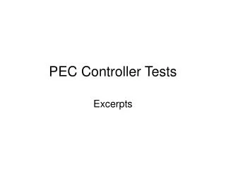 PEC Controller Tests