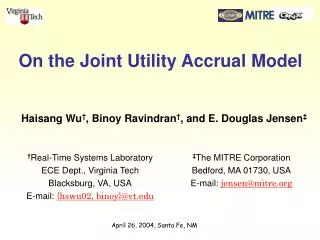 On the Joint Utility Accrual Model