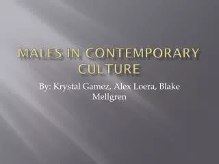 Males in contemporary culture