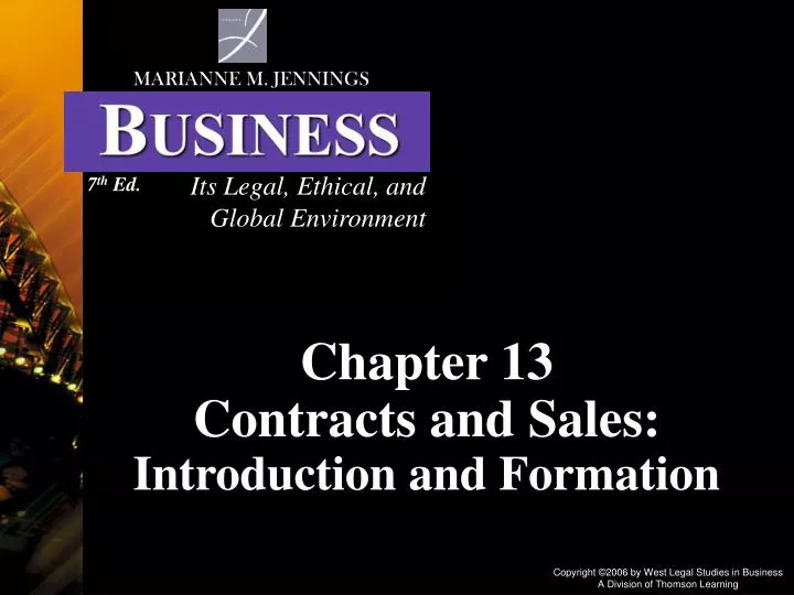 chapter 13 contracts and sales introduction and formation