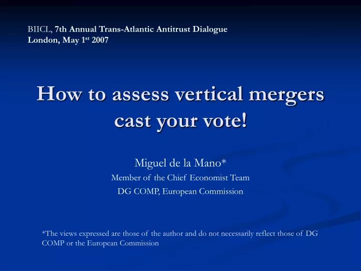 how to assess vertical mergers cast your vote